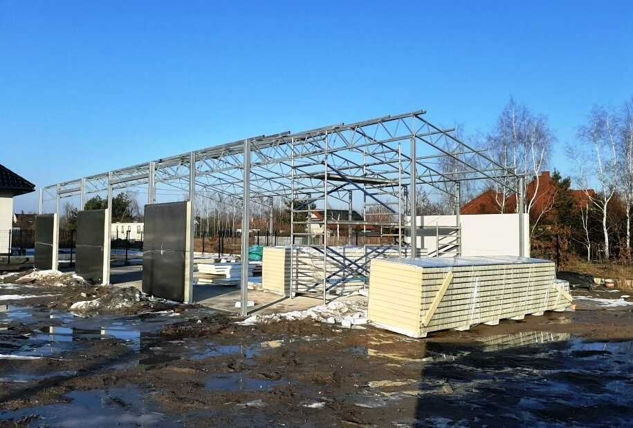 KONSTRUKCJA WIATA OCYNKOWANA 7 x 13m Garaż Magazyn Hala Rolna warsztat