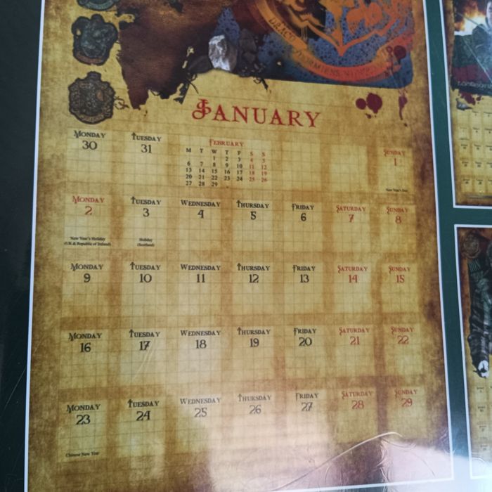 Calendário Harry Potter 2012 inglês