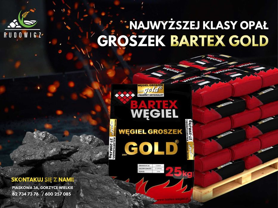 WĘGIEL GROSZEK GOLD Bartex mocny 27-29MJ dostawa HDS