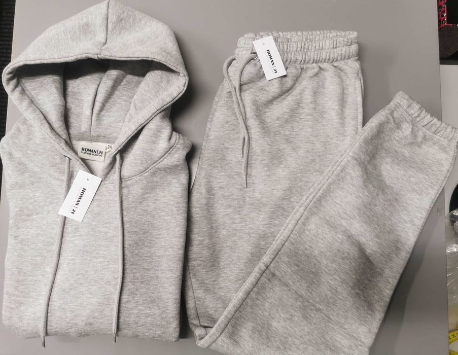 włoski dres męski ciepły męski szary xxl