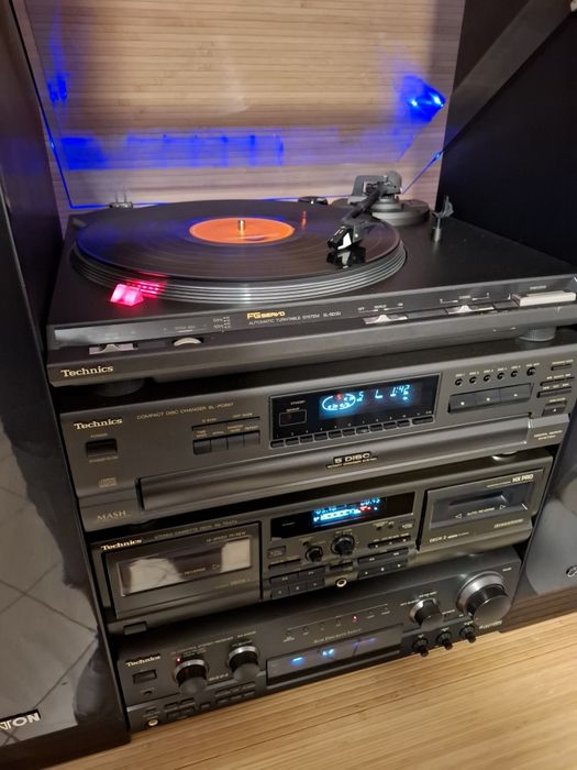 Wieża HiFi Stereo Technics z Gramofonem Kolumny Canton Piękny Zestaw