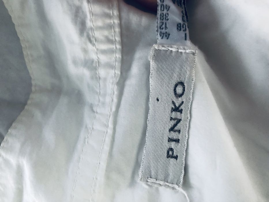 Biała lekka kurtka Pinko na zamek i guziki blezer s/m