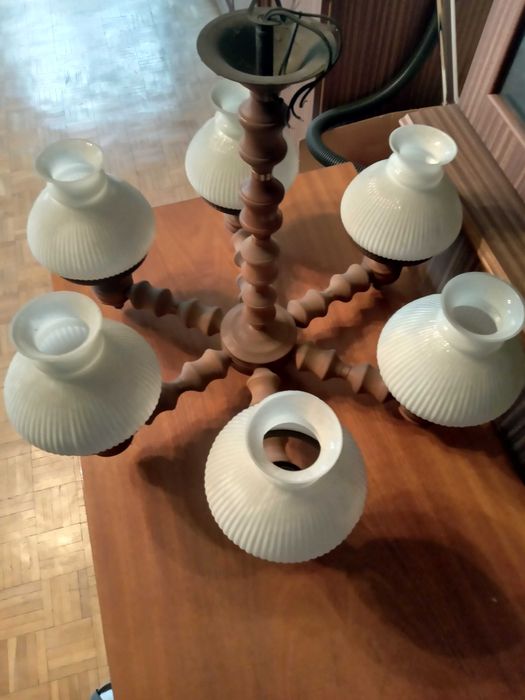 Żyrandole  trzy i pięcioramienne -  czas PRL lata 80 te