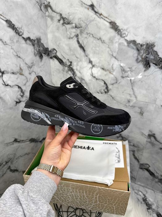Кросівки Premiata Moerun Black PREMIUM, Кроссовки Премиата Моерун черные размер 40-45