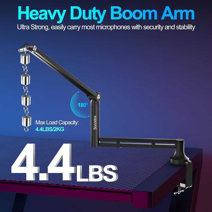 Braço microfone suporte compatível com Røde >2 kg carga baixo perfil