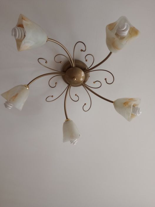 Lampa 5 żarówek plus lampa stojąca komplet