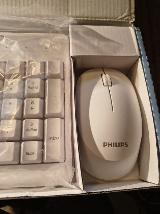 Klawiatura Mysz Philips biała bezprzewodowa