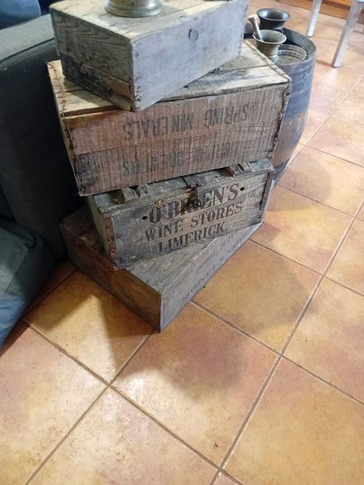 Lote antigo de 5 caixas de álcool