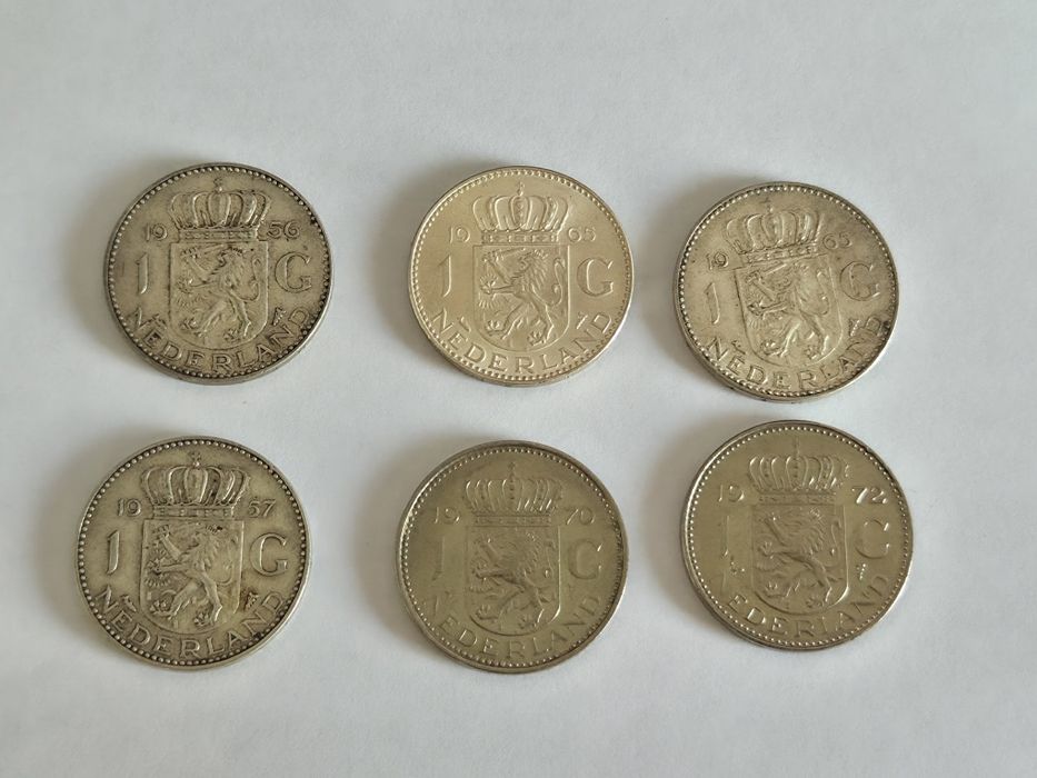 6x  1 Gulden Juliana Koningin Holandia monety moneta