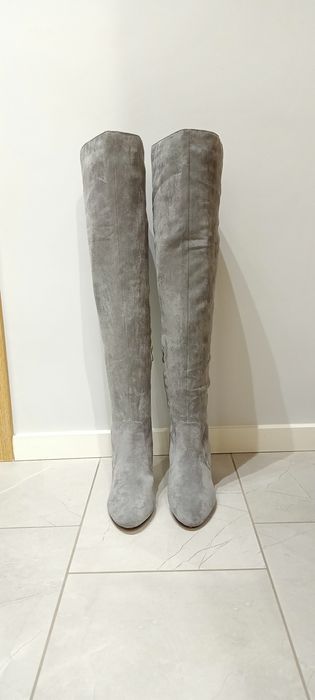 Piękne wysokie kozaki 42 szare