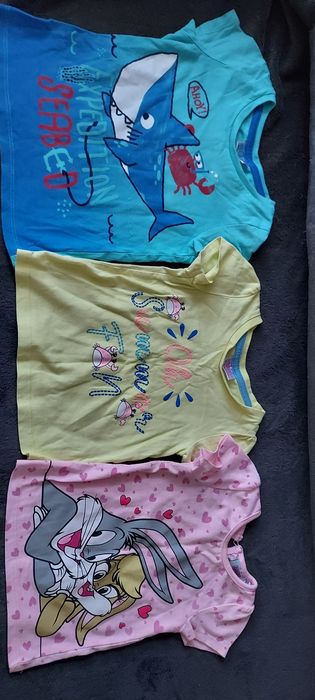 Bluzki,  3 koszulki letnie, rozmiar 80