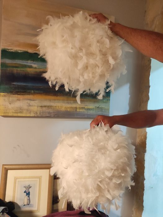 2 Luminária de penas.