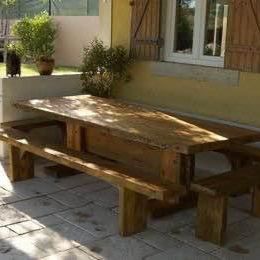 Mesa madeira exterior rustica sulipas