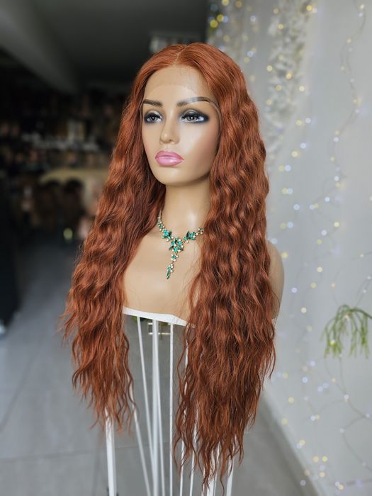 Peruka premium Galicja naturlane rude fale lacefront