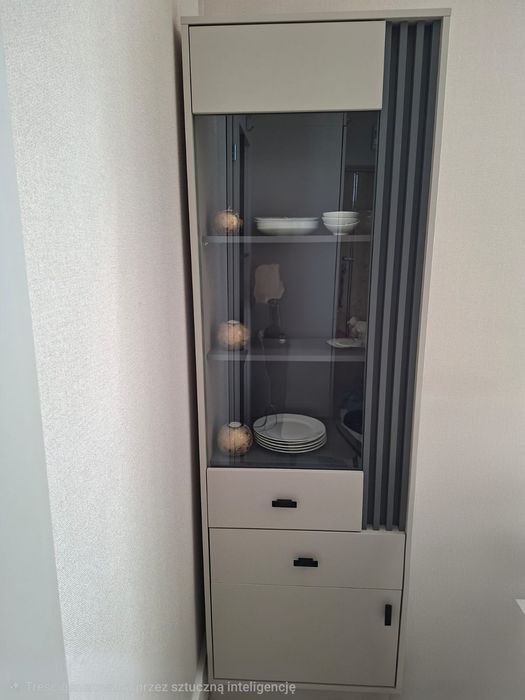 REGAŁ Meblar Allmo 60x40x195 cm Kaszmir 2 drzwi 1 szuflada stojący