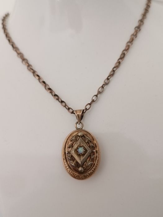 Антикварное ожерелье Кулон с опалом. 1930 годы .Редкость