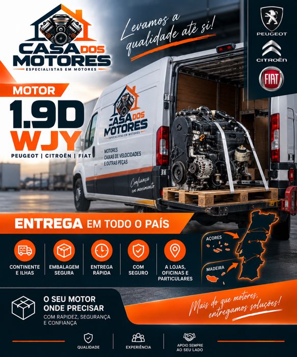 Motor 1.9D WJY Peugeot Citroën Fiat 12 Meses Garantia