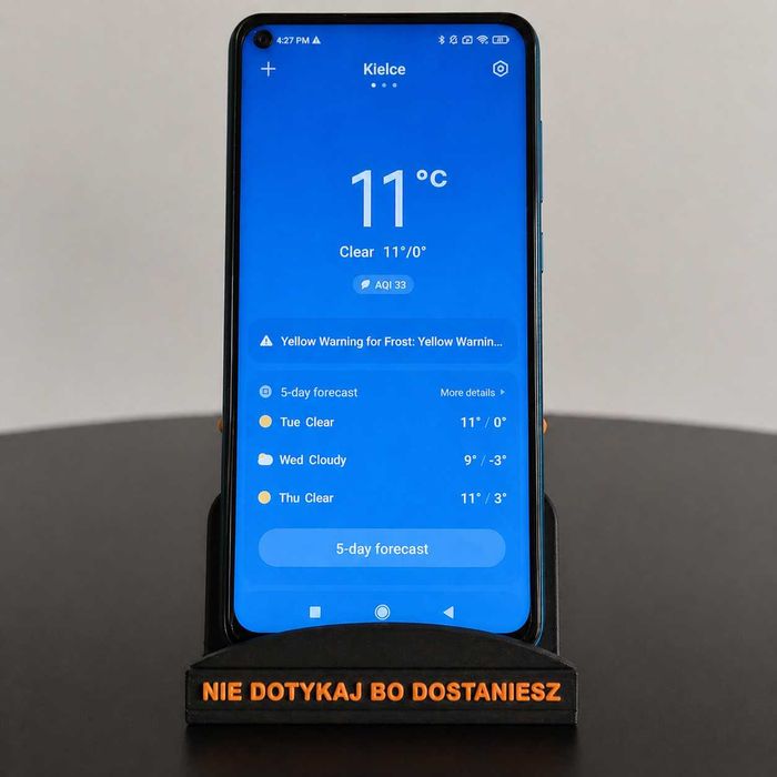 PODSTAWKA Stojak na Telefon NIE DOTYKAJ | Gadżet na Biurko