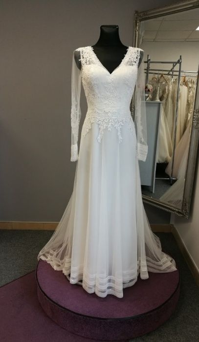 Boho suknia rustykalna Lilian West S 36 kolor ivory ślub 36/38