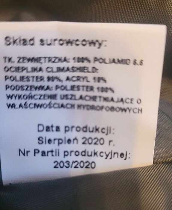 Puchowa kurtka wojskowa 169/96 Drwal