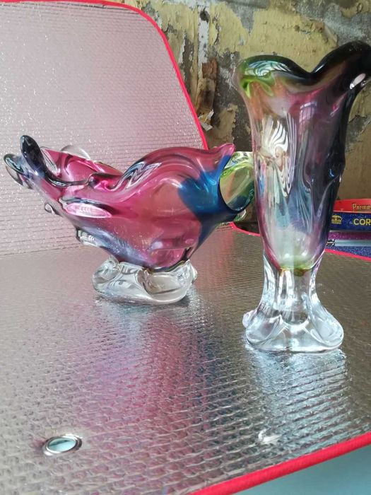 Vaso Vintage em Vidro Artístico – Estilo Murano