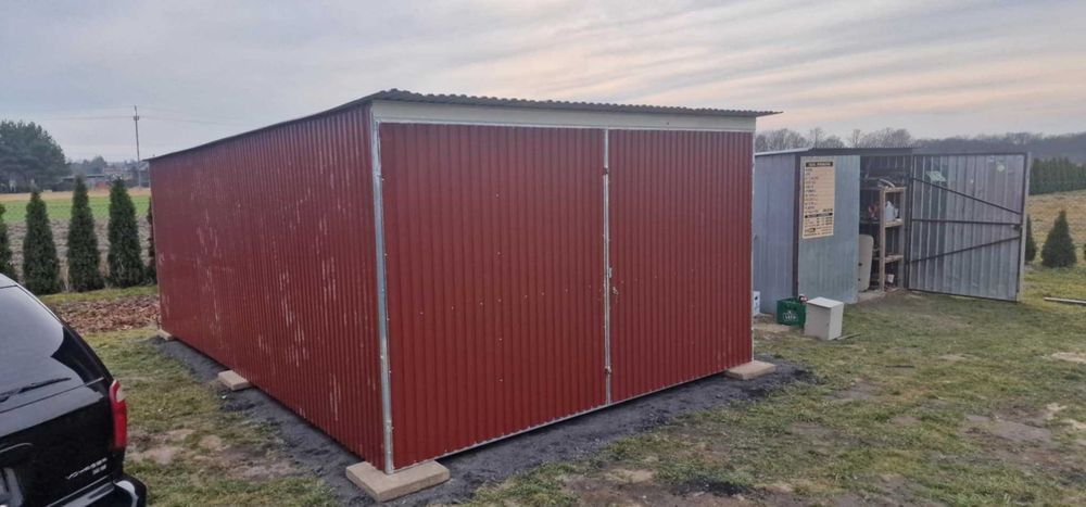 Garaż blaszany, schowek budowlany 3x5 II gatunek KONSTRUKCJA OCYNK