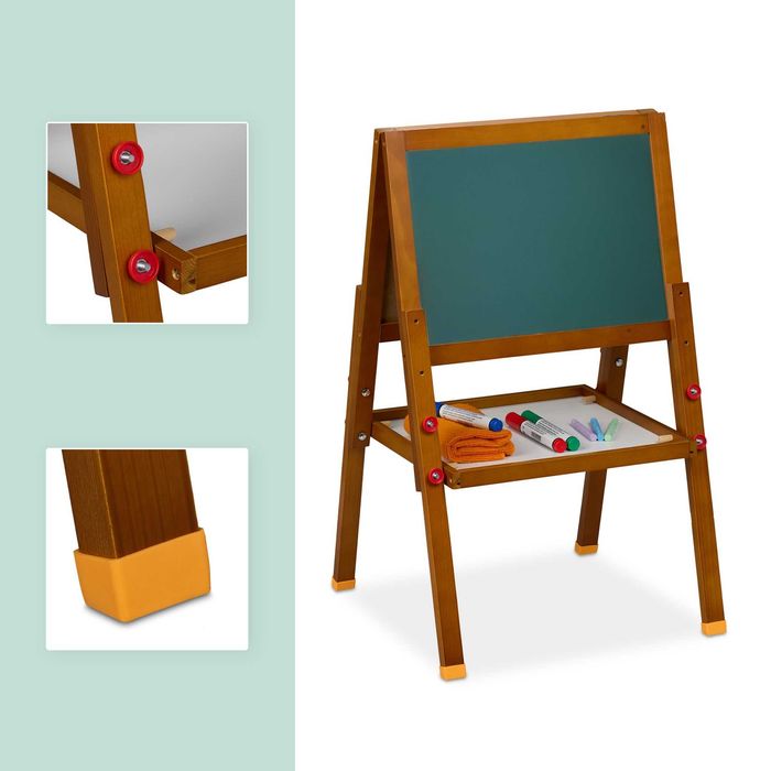 Relaxdays Tablica Dla Dzieci Stojąca Magnetyczna Dwustronna Regulowana 3w1