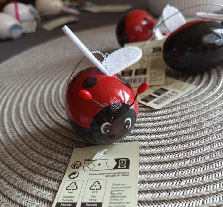 Biedronka biedronki zestaw zawieszek dekoracja ozdoba wiosna