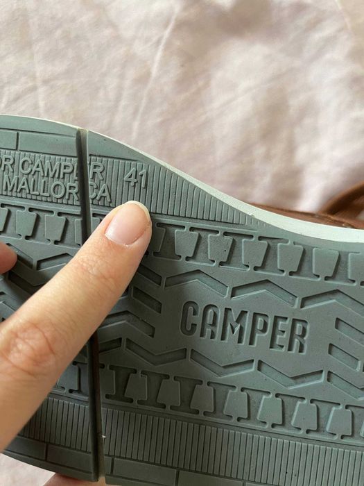 Sapatos Camper de homem em pele castanha com atacadores, tamanho 41