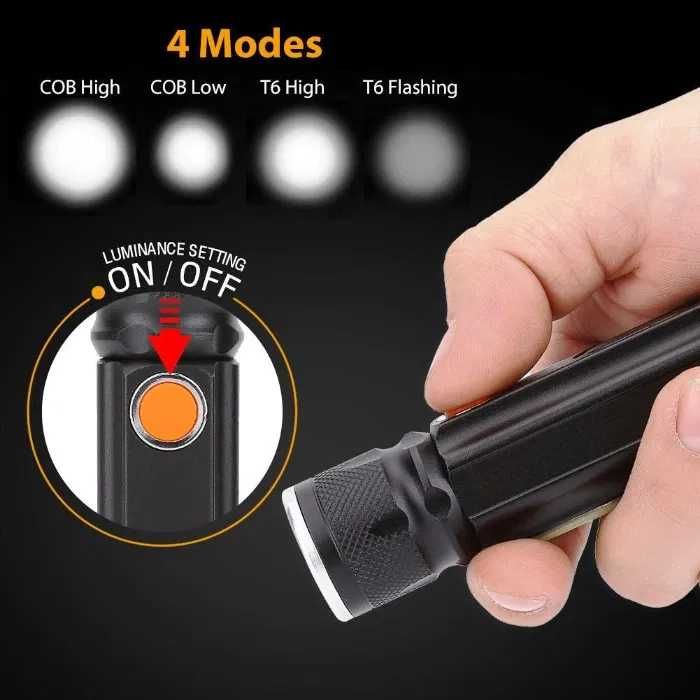 foco pilha lanterna bateria recarregavel usb 10W XML T6 COB LED