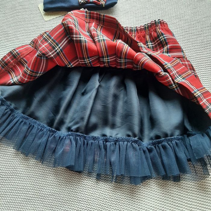 Spódnica święta Krata czerwona plisa 98