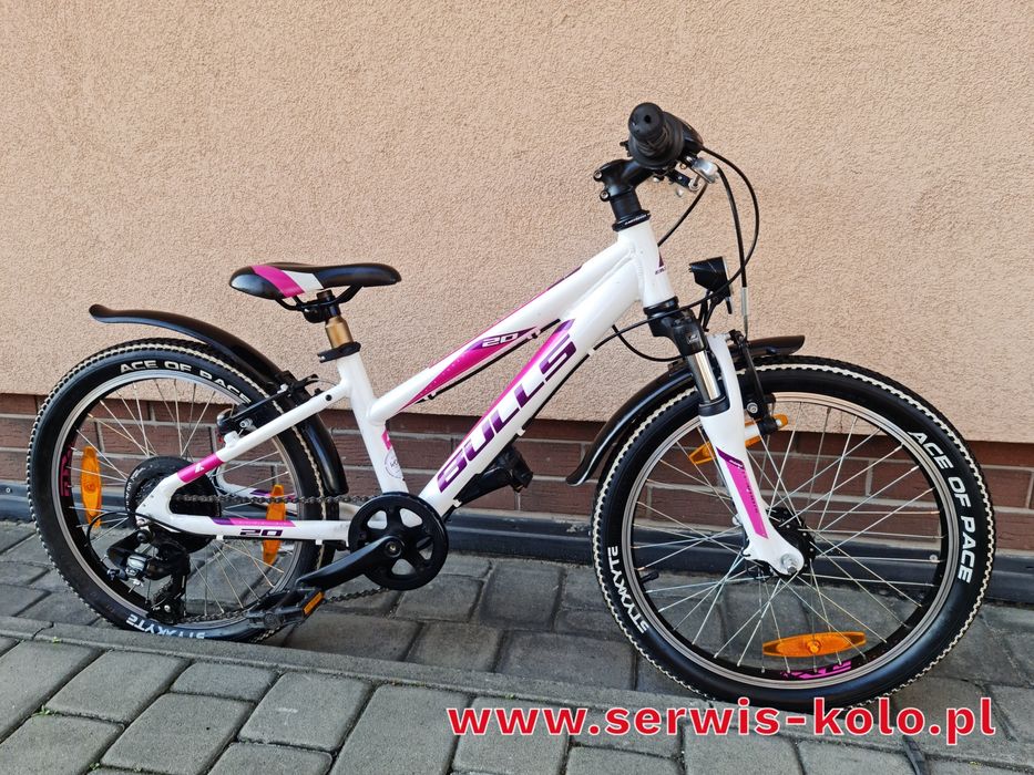 Rower dziecięcy dziewczęcy BULLS koła 20 SHIMANO aluminium rabat WYSYŁ