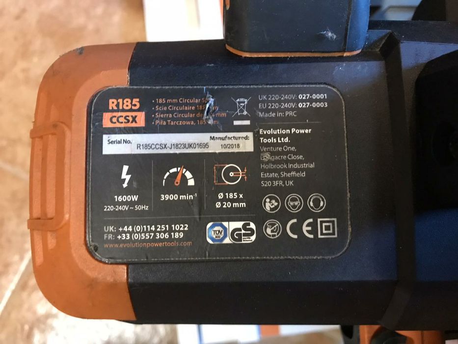 Дискова пила Evolution R185 ccsx 1600W еволюшин