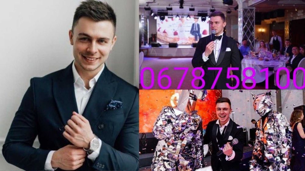 Ведучій Весілля Тамада Ювілей Випускний 1рік DJ звук Світло Дим трансп