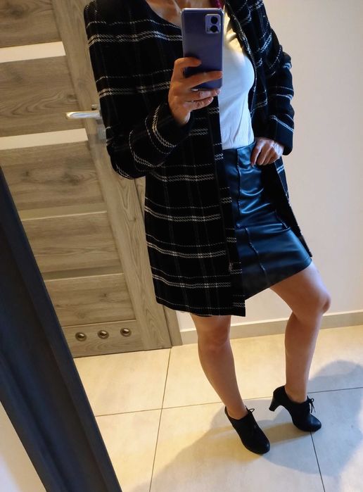 Czarny płaszcz wiosenno jesienny 38 GINA