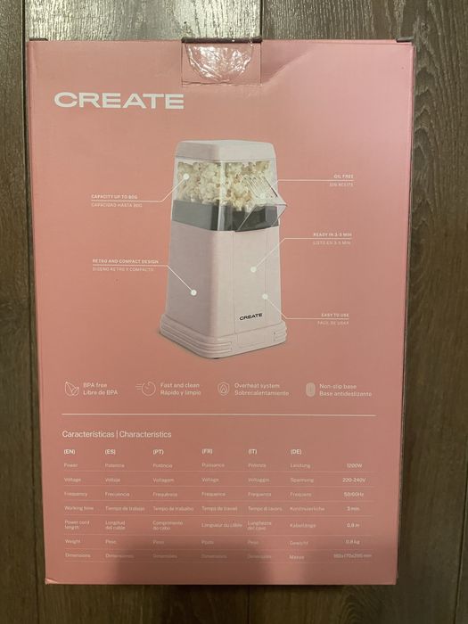 Maszyna do popkornu popcornu CREATE - NOWA!