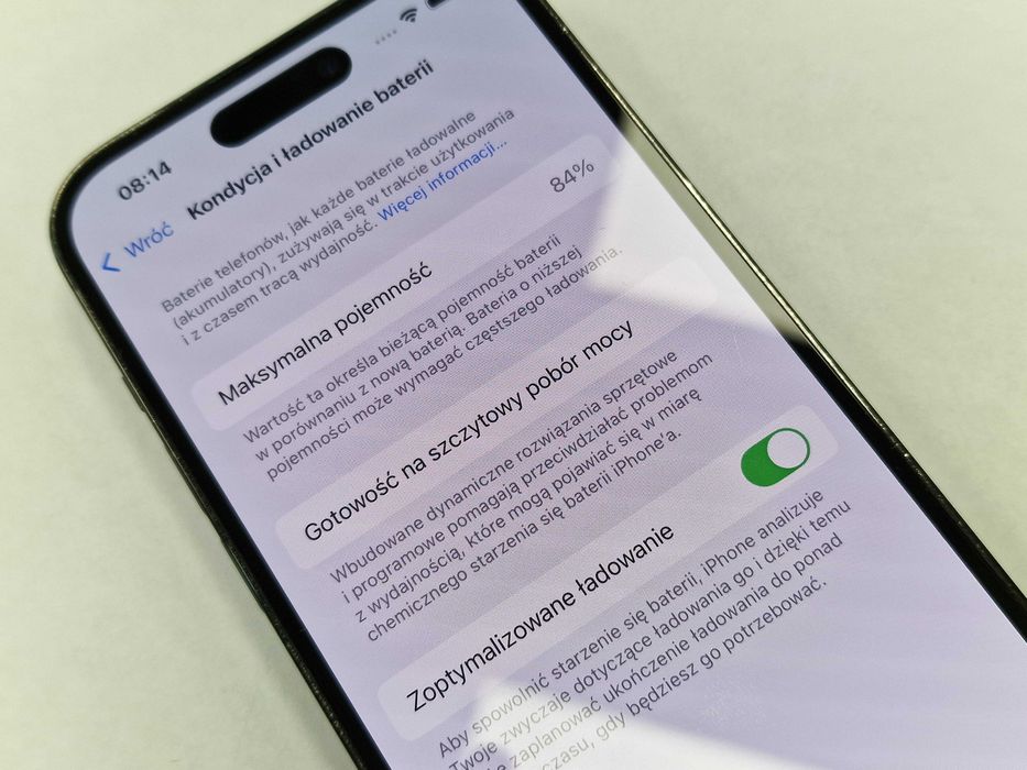 Iphone 14 PRO 256GB/ Space Black/ Bat 84%/ Grade B do C/ + ładowarka/ Gwarancja