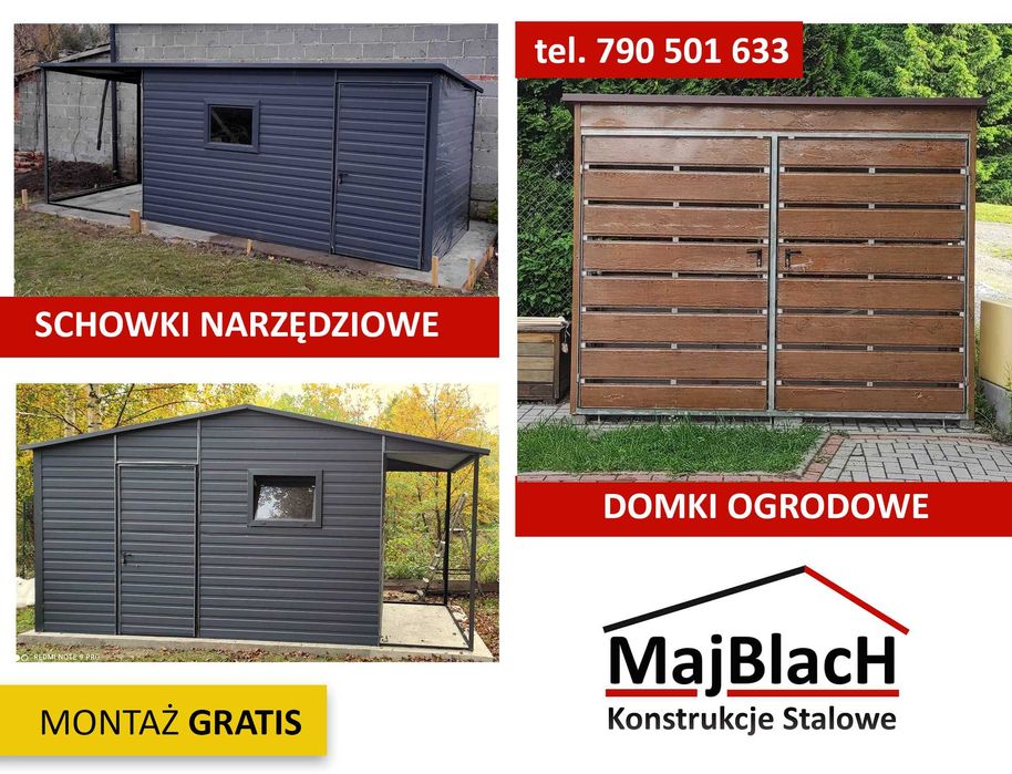 Wiata Śmietnikowa Altana ogrodowa ,Garaż Blaszany ,Schowek - Maj-Blach