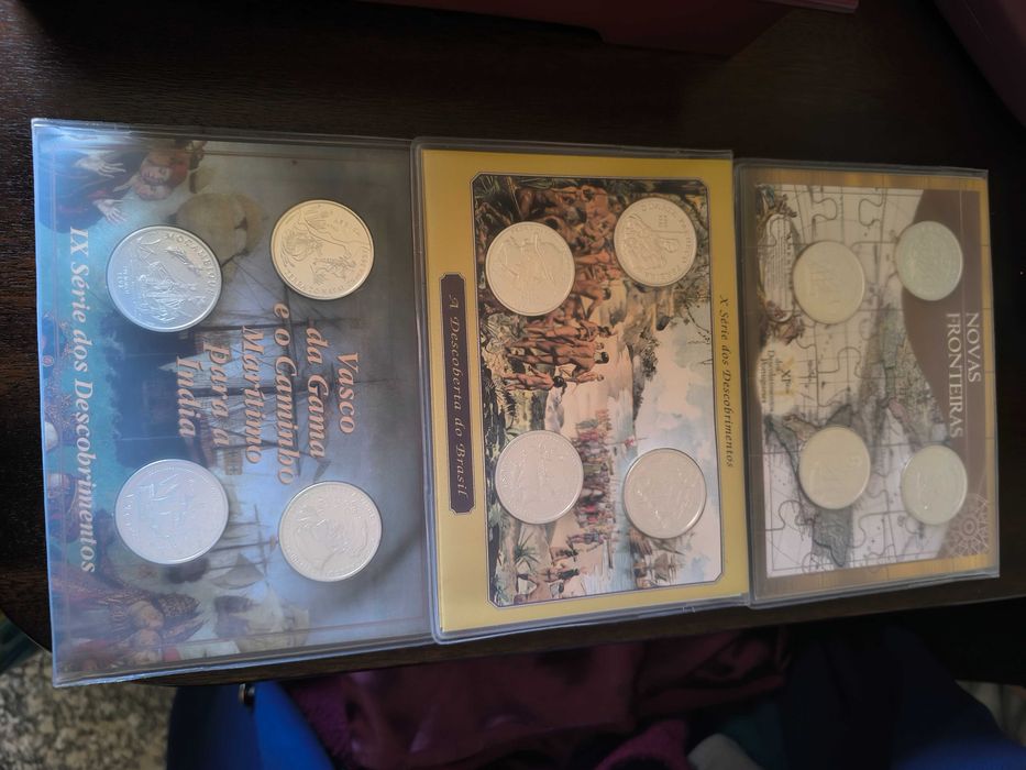 Coleção de moedas Descobrimentos Portugueses prata BNC - as 11 séries (1988-2000)