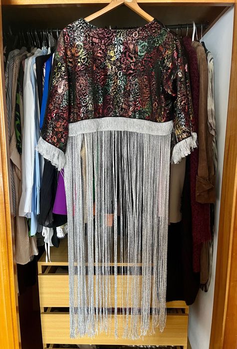 Kimono casaco curto franjas