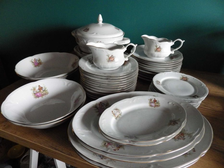 Miłość Wiedeńska Porcelana PRL Włocławek Serwis Obiadowy Na Sztuki