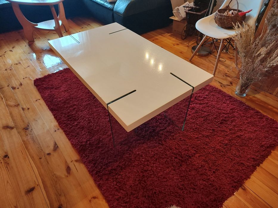 Ława, stolik biały połysk