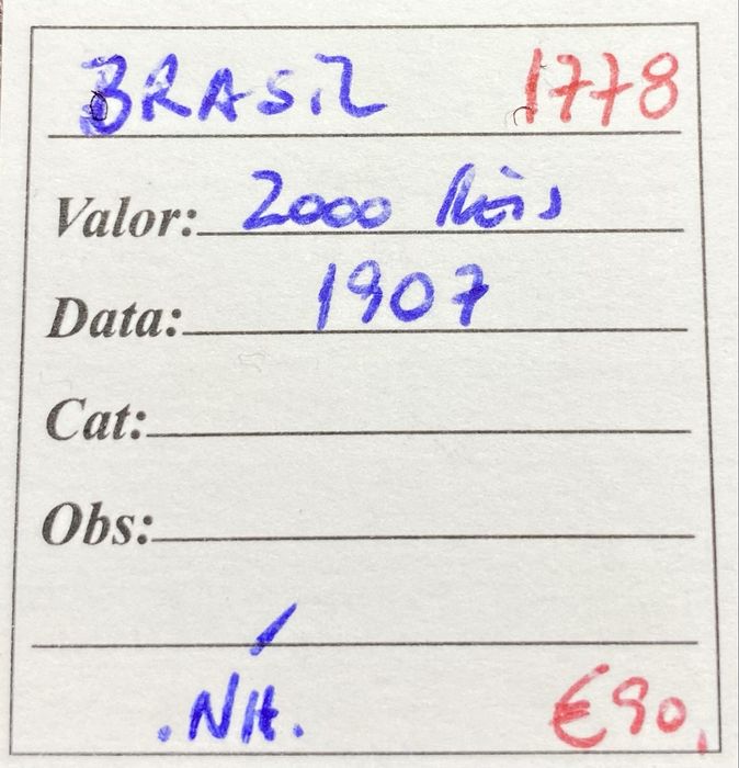 Moeda 1778 - Brasil 2000 Reis 1907 Prata