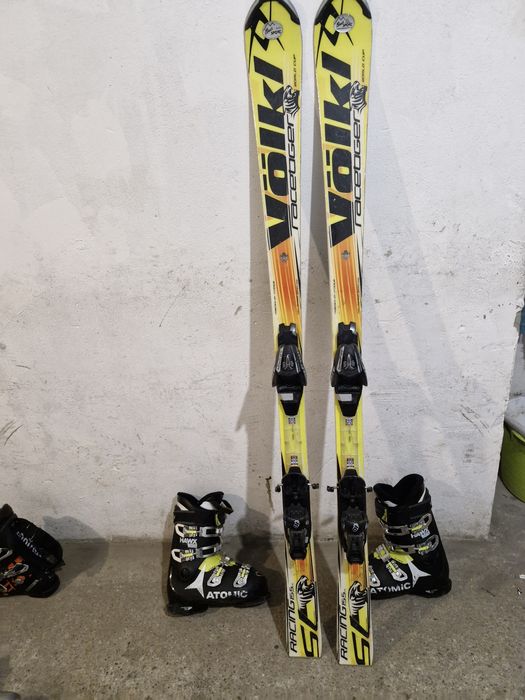 Volkl  Racetiger SL 155 cm , buty Atomic HawX