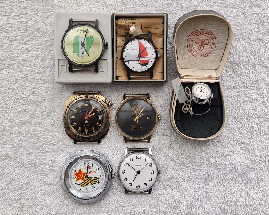 Восток, Амфибия, Полет, Автоподзавод, Позолоченные, Слава, Победа, Луч