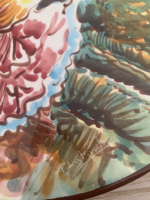 Prato grande pintado à mão