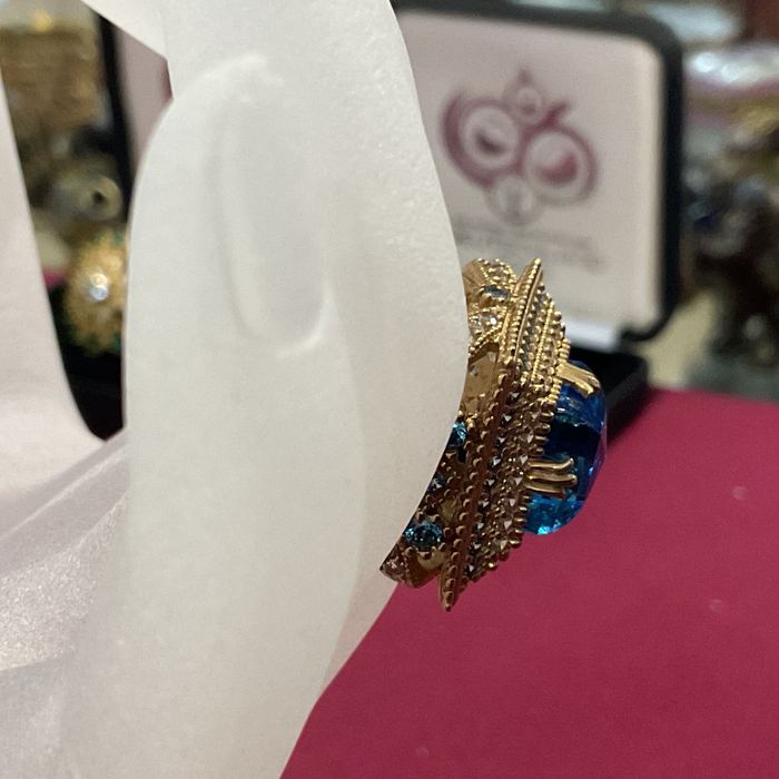 Anel prata banhado a ouro tam,19 mm