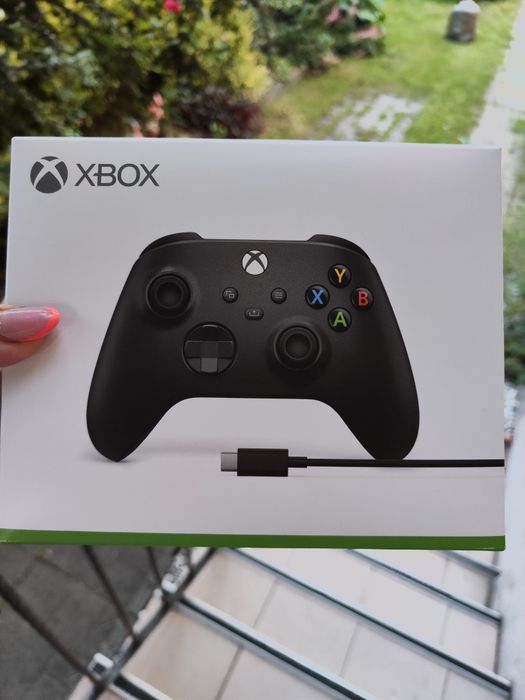 Kontroler pad MICROSOFT bezprzewodowy Xbox Black + kabel oryginalny nowy