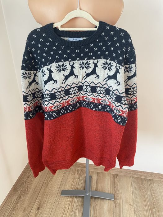 Sweter swiateczny Tu rozmiar L sesja świeta Mikołaj