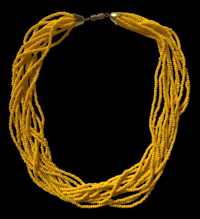 PRL: Stary Damski Naszyjnik z Koralików. Piękny Odcień